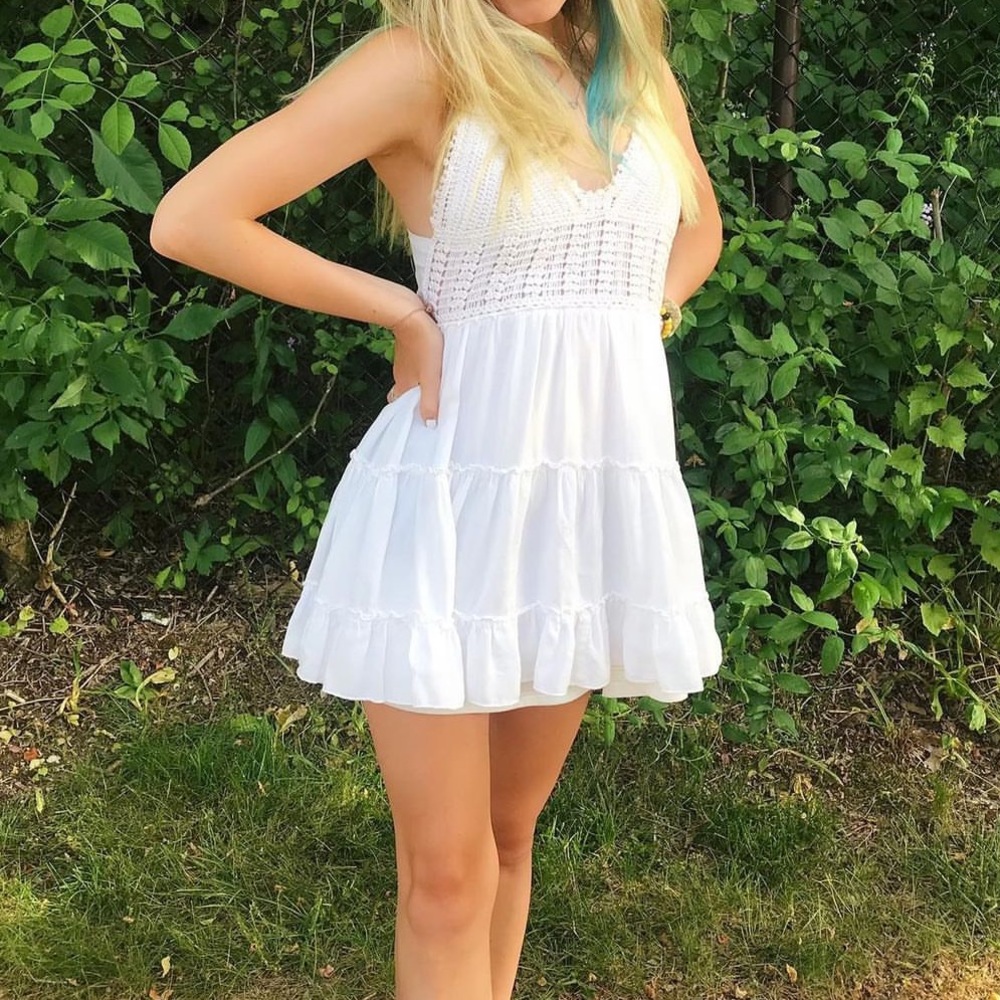 White mini dress
